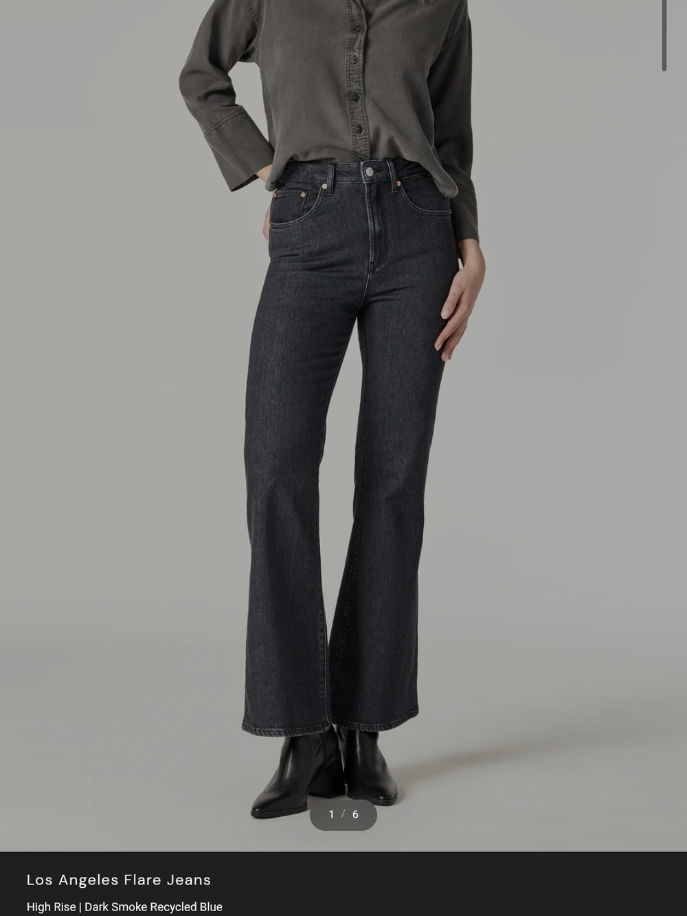 Mavi High-Rise Flare Jeans Dark Smoke Size 27 NWT
